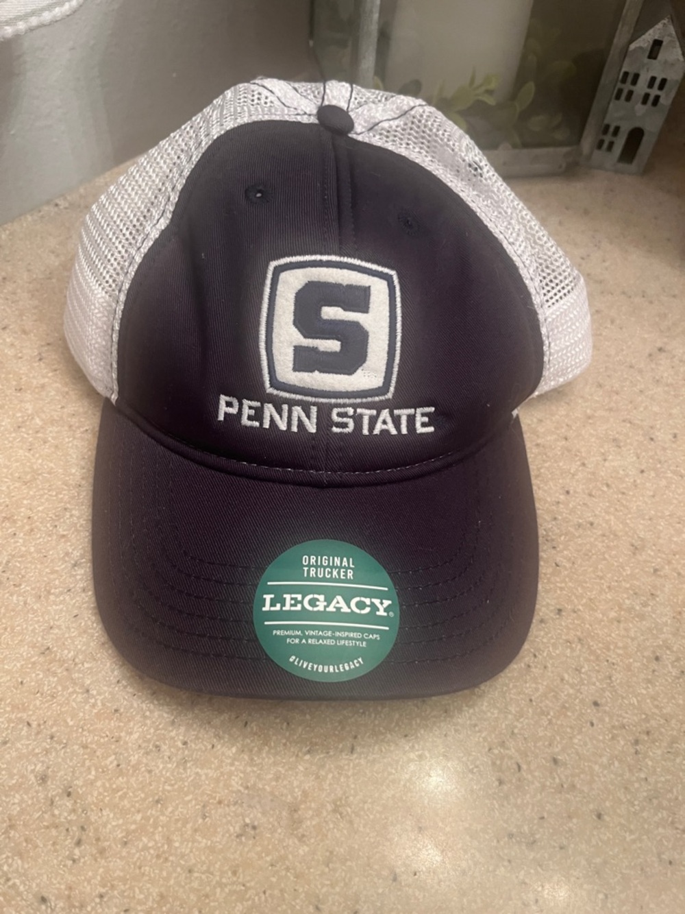 Legacy Penn State Mesh Original Trucker Hat in Navy and White